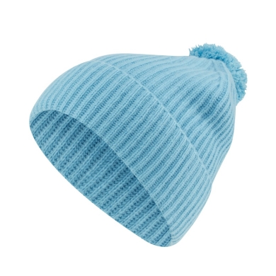 Falke Czapka dzianinowa (Pompon) Unisex - Kaszmir, Pompon - niebieski nieba - 1 sztuka